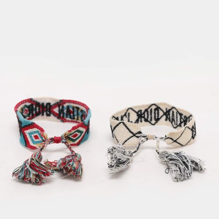 Pre Owned Dior J'Adior Woven Fabric Friendhsip Bracelet