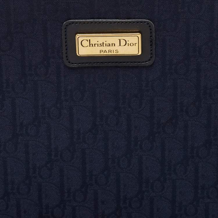 Pre Owned Dior Navy Blue Diorissimo Fabric Cosmetic Pouch
