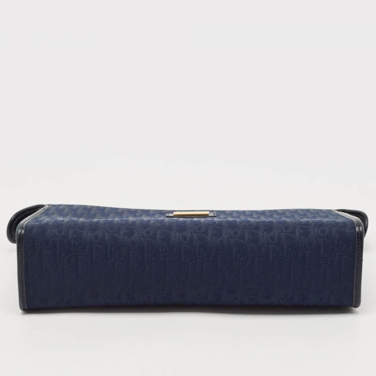Pre Owned Dior Navy Blue Diorissimo Fabric Cosmetic Pouch