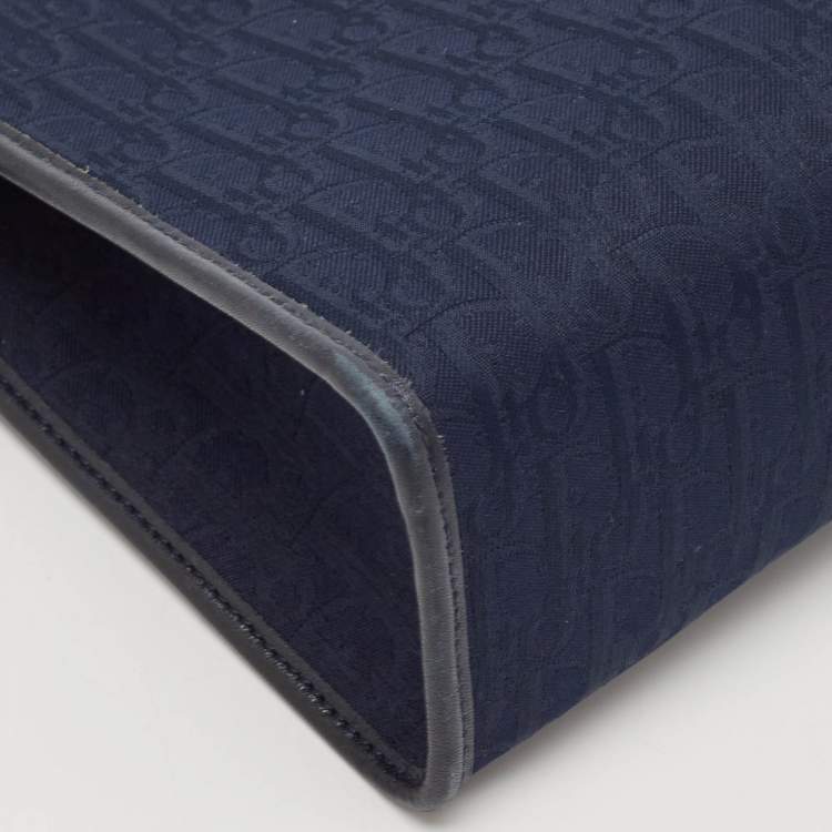 Pre Owned Dior Navy Blue Diorissimo Fabric Cosmetic Pouch