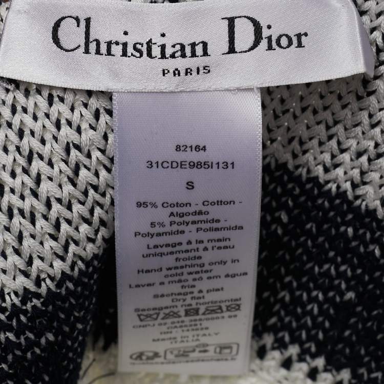 Pre Owned Christian Dior Logo Cotton Knit D-Tulipe Cloche Hat S