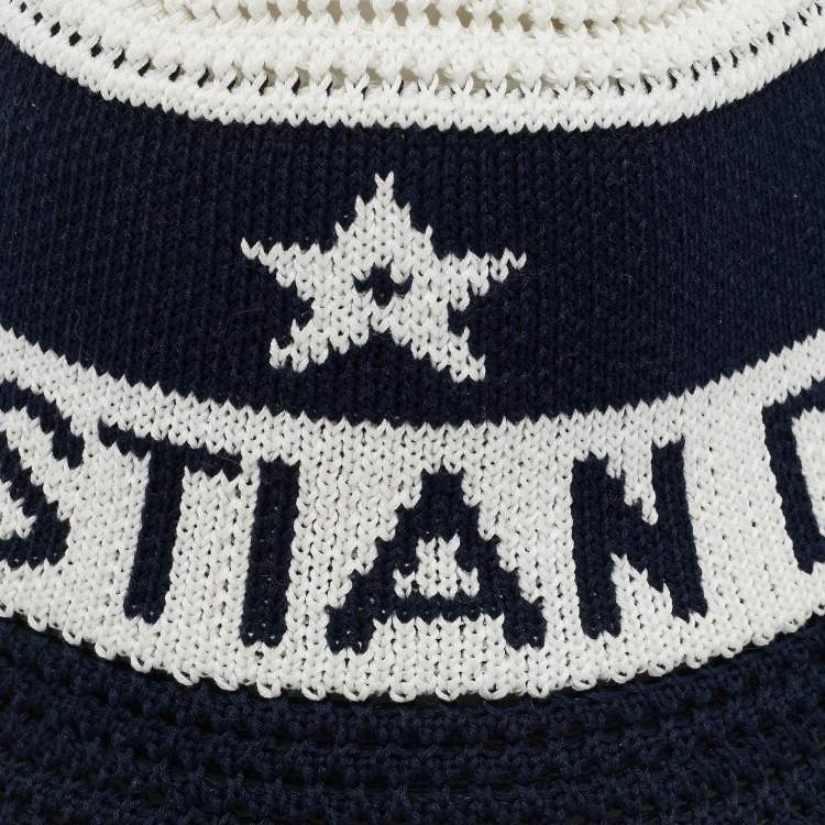 Pre Owned Christian Dior Logo Cotton Knit D-Tulipe Cloche Hat S