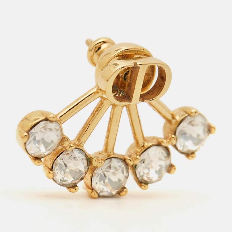 مملوكة مسبقًا Dior Petit CD Crystals Gold Tone Single Earring