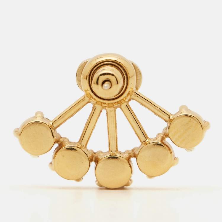 مملوكة مسبقًا Dior Petit CD Crystals Gold Tone Single Earring