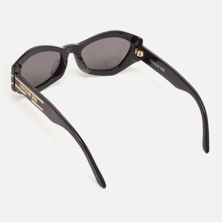 Pre Owned Dior Black Black/Gold DiorSignature B1U Oval Sunglasses