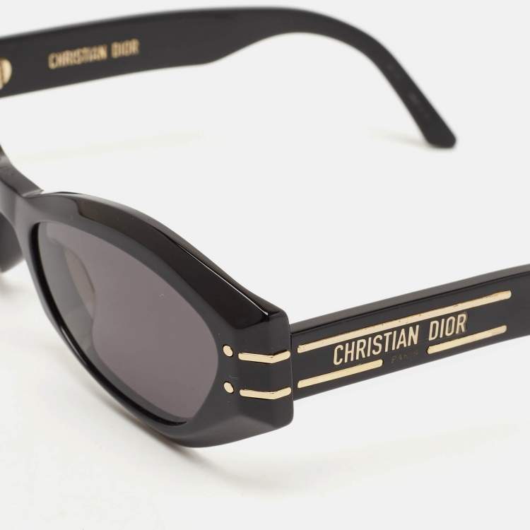 Pre Owned Dior Black Black/Gold DiorSignature B1U Oval Sunglasses