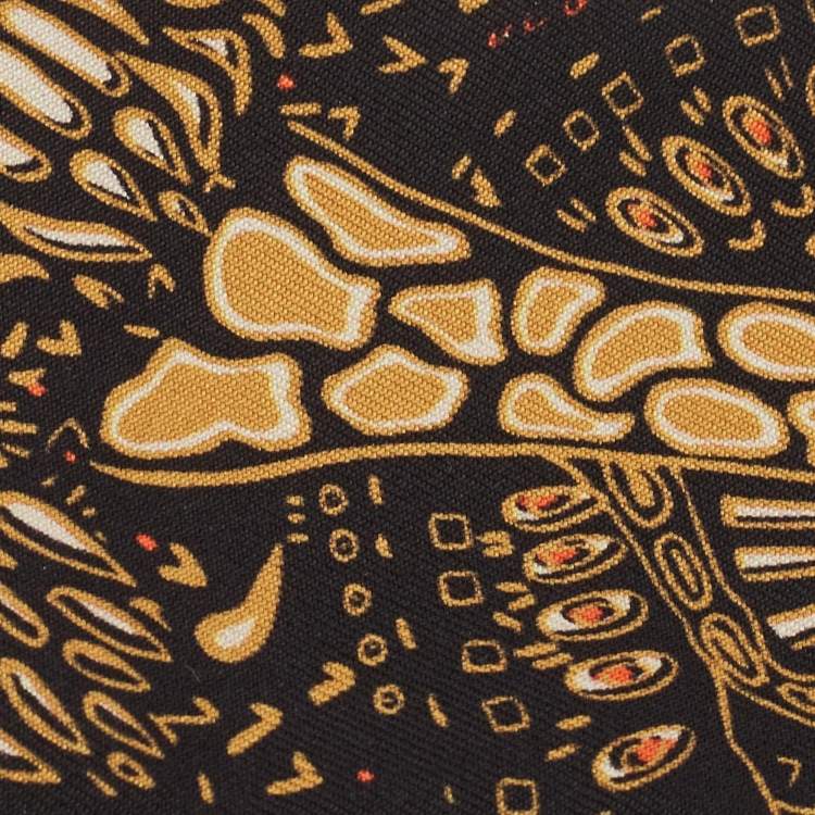 Pre Owned Dior Black Animals Giraffe Print Silk Mitzah Scarf 