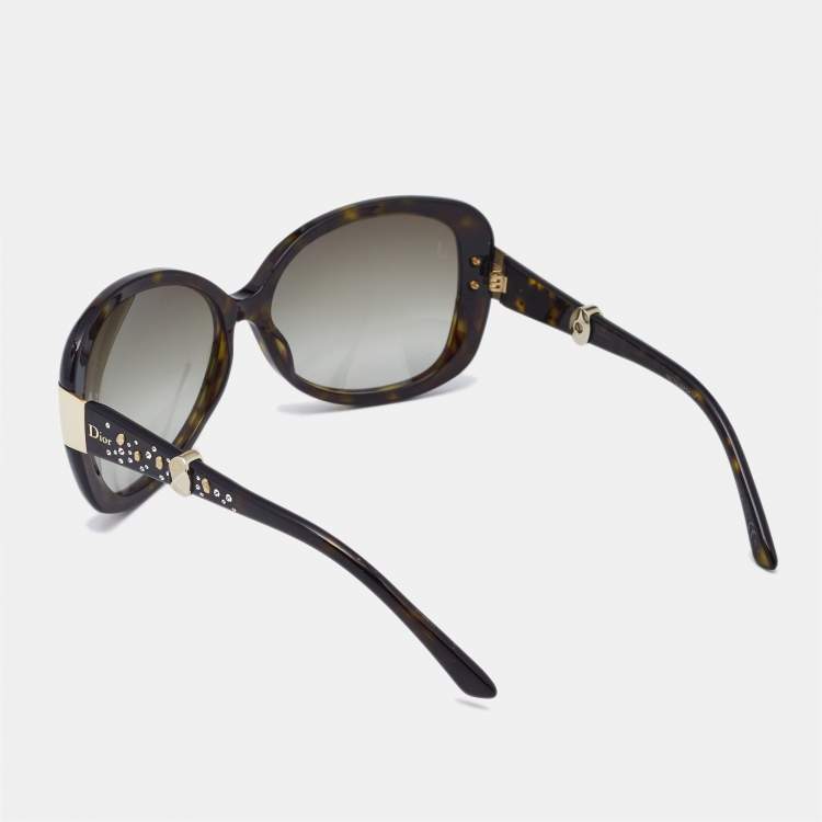 Pre Owned Dior Tortoise Brown Gradient DiorMidnight Oversized Sunglasses