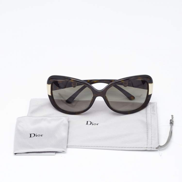 Pre Owned Dior Tortoise Brown Gradient DiorMidnight Oversized Sunglasses