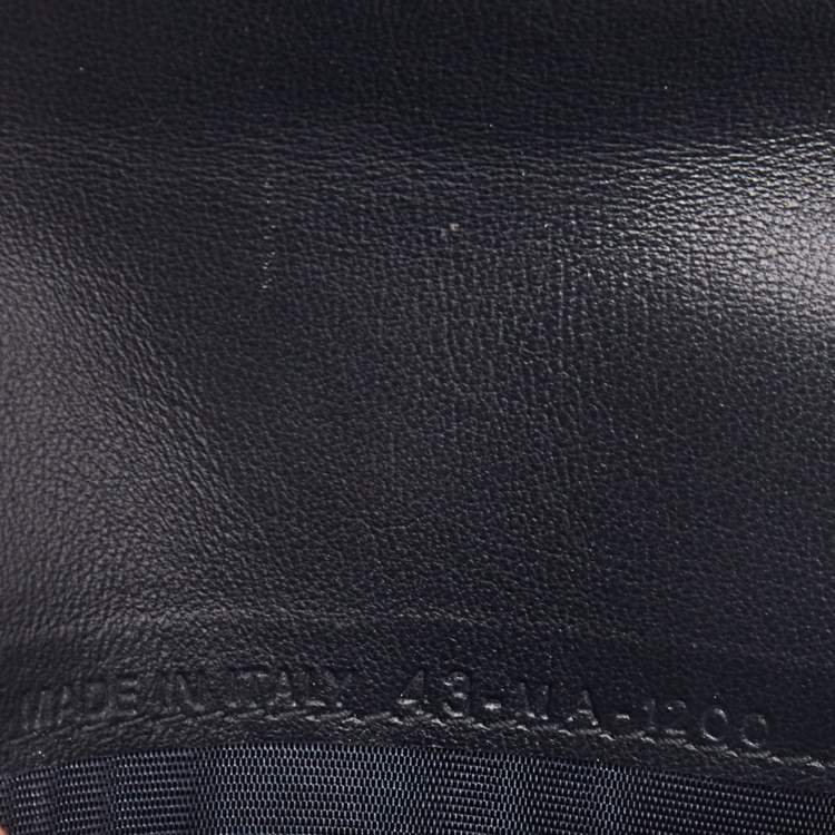 Pre Owned Dior Navy Blue Oblique Canvas and Leather Vertical Passport Holder