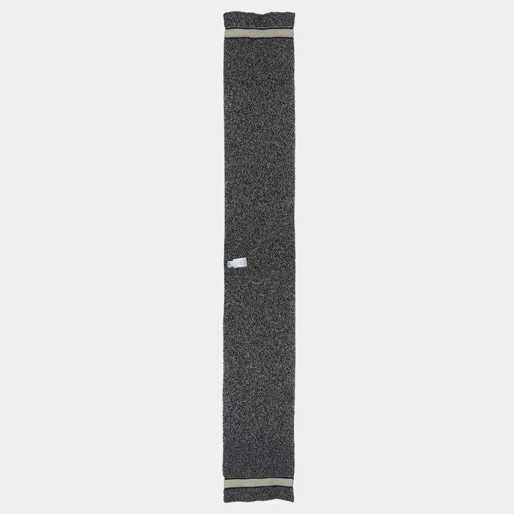Pre Owned Dior Navy Blue & White Wool Stole
