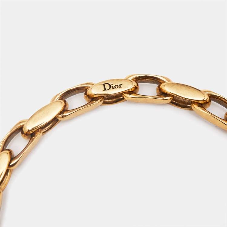 Pre Owned Dior Lucky Locket Gold Tone Choker Necklace