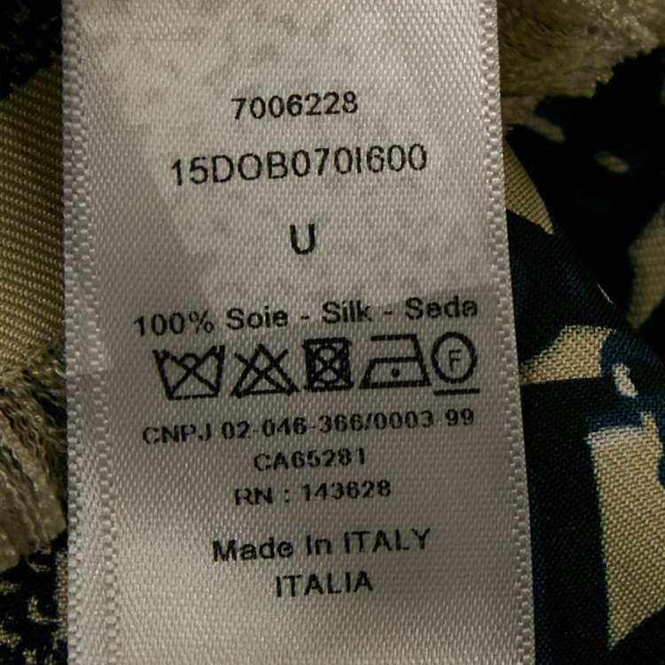 Pre Owned Christian Dior Navy Blue Oblique Silk Diortwin Square Scarf