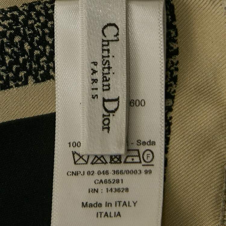Pre Owned Christian Dior Navy Blue Oblique Silk Diortwin Square Scarf