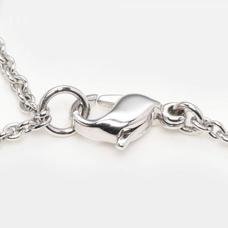 Pre Owned Dior Butterfly Crystals Silver Tone Metal Bracelet