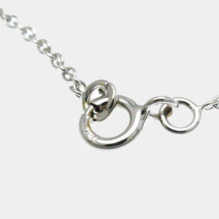 Pre Owned Christian Dior 18K White Gold Diamond Dioramour Pendant Necklace