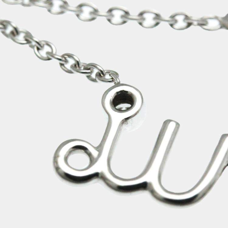 Pre Owned Christian Dior 18K White Gold Diamond Dioramour Pendant Necklace