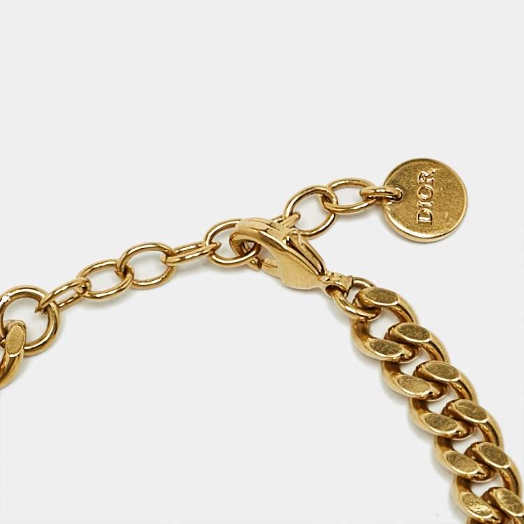 Pre Owned Dior Dio(r)evolution Crystals Gold Tone Bracelet