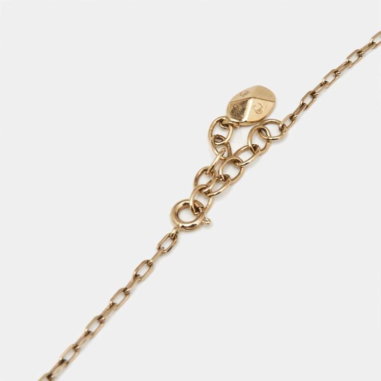 Pre Owned Dior Crystals Gold Tone Long Necklace