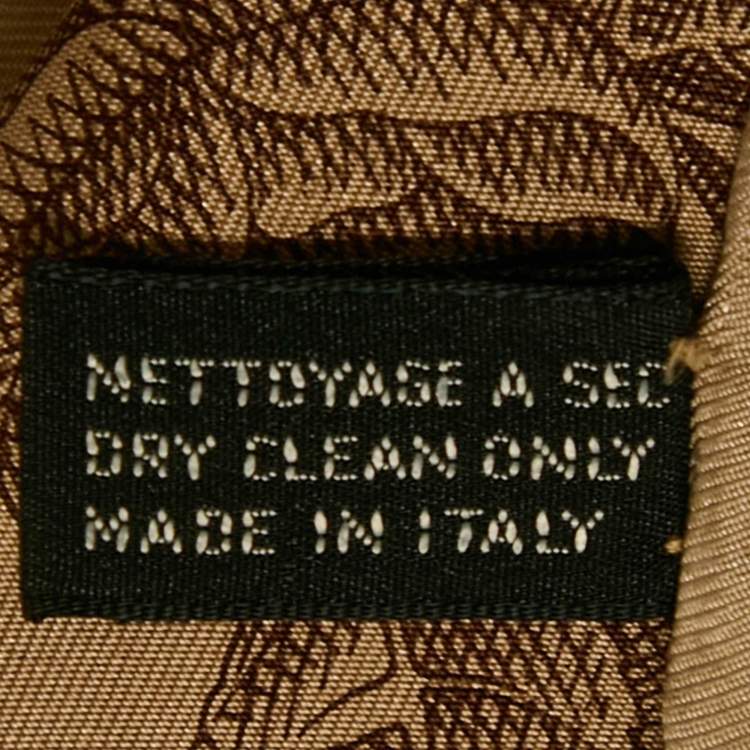 Pre Owned Christian Dior Beige Bow Print Silk Scarf