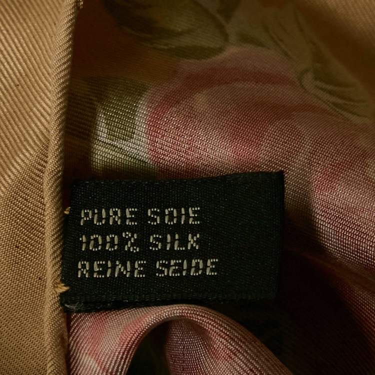 Pre Owned Christian Dior Beige Bow Print Silk Scarf
