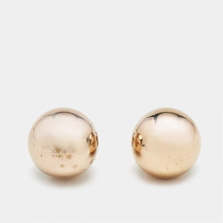 Pre Owned Dior Tribales Two Tone Metallic Stud Earrings