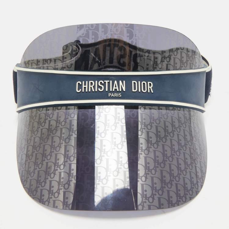 Pre Owned Christian Dior Navy Blue Oblique Dior DiorClub V1U Visor
