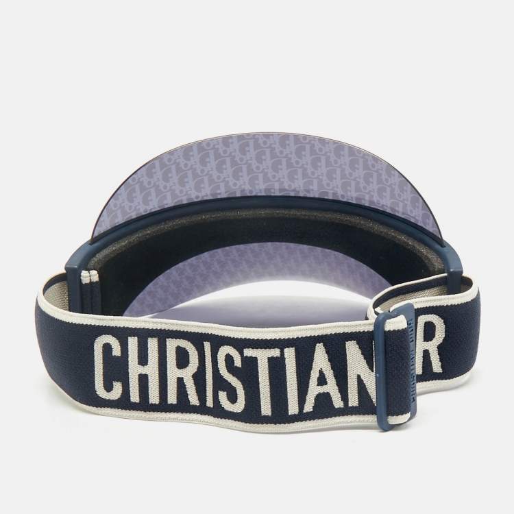 Pre Owned Christian Dior Navy Blue Oblique Dior DiorClub V1U Visor
