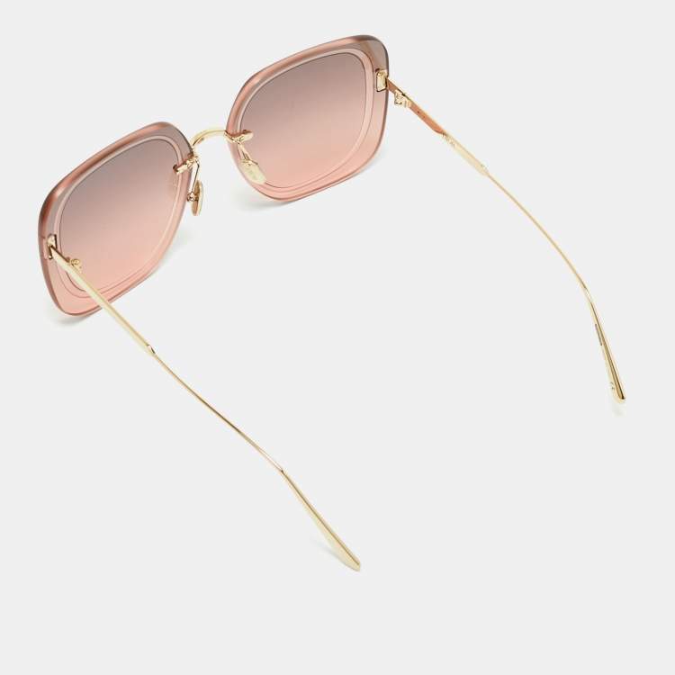 Pre Owned Dior Peach Gradient Ultradior SU Oversized Sunglasses