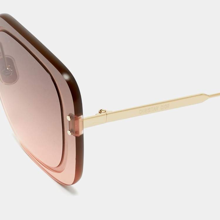Pre Owned Dior Peach Gradient Ultradior SU Oversized Sunglasses