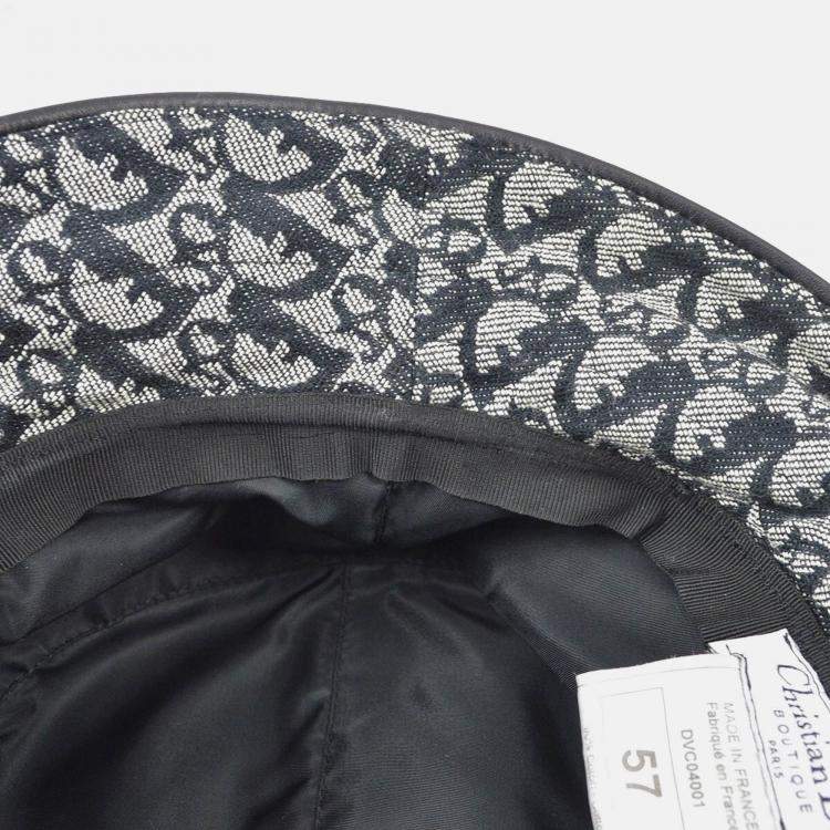 Pre Owned Dior Black Gray Canvas Trotter Hat 