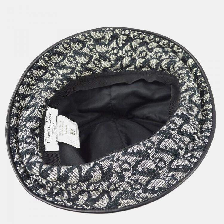 Pre Owned Dior Black Gray Canvas Trotter Hat 