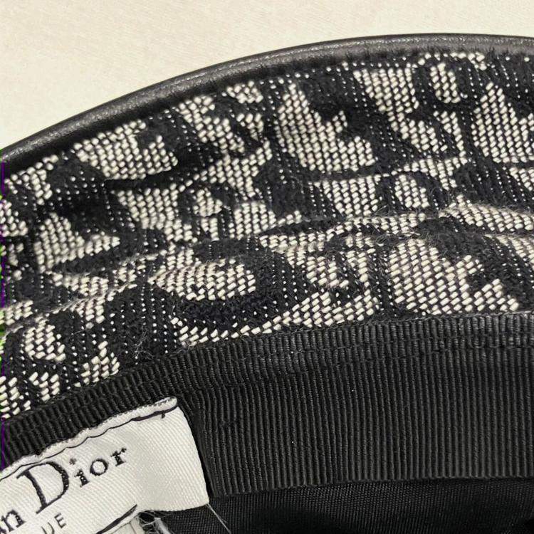 Pre Owned Dior Black Gray Canvas Trotter Hat 