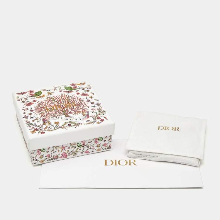 Pre Owned Dior Petit CD Crystals Gold Tone Double Strand Necklace