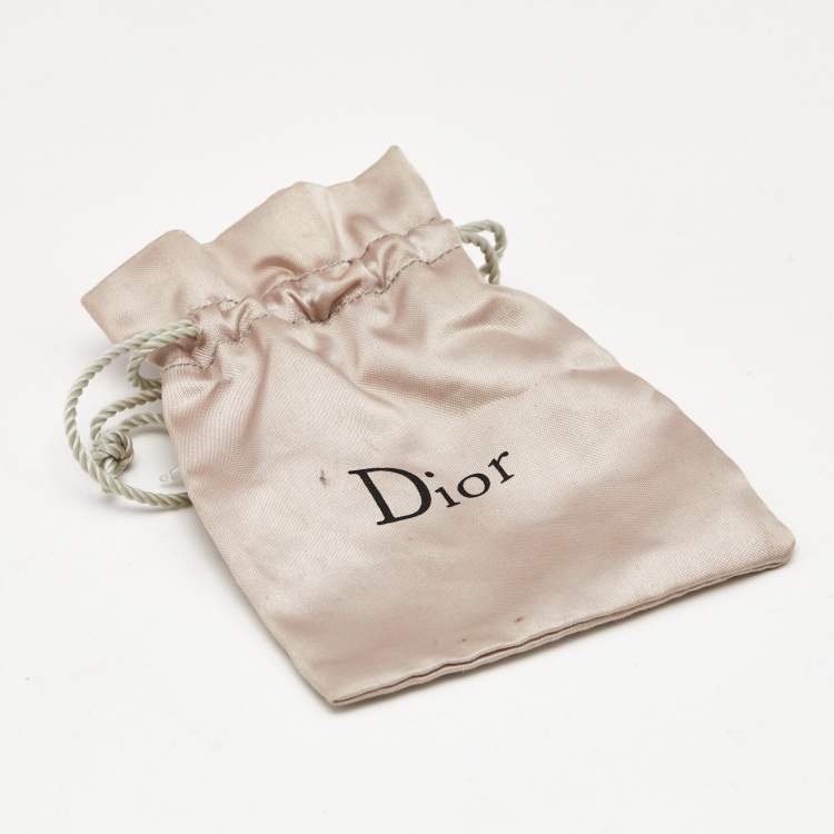 Pre Owned Dior CD Bee Faux Pearl Gold Tone Earrings