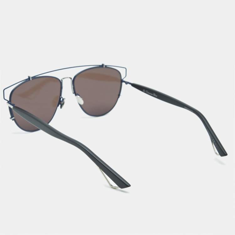 Pre Owned Dior Blue/Black Mirrored PQUA4 DiorTechnologic Aviator Sunglasses