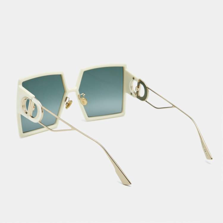 Pre Owned Dior White/Black Gradient SZJ1I 30 Montaigne Oversized Sunglasses