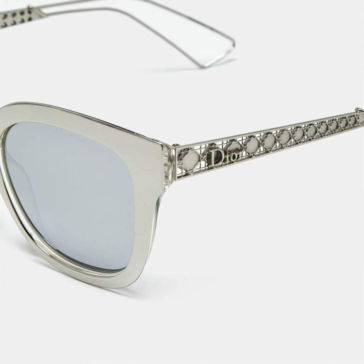Pre Owned Dior Silver Mirrored Diorama1 Square Sunglasses