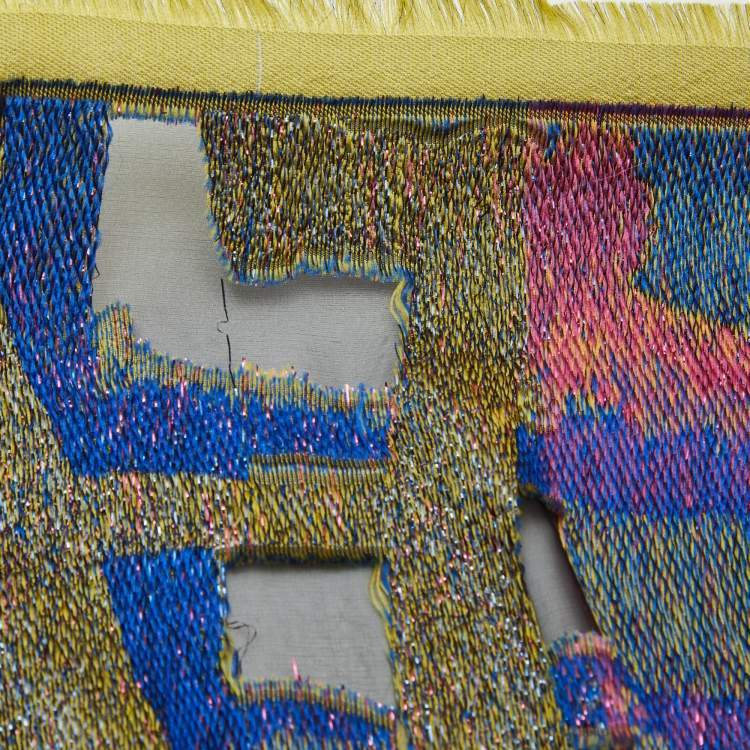 Pre Owned Christian Dior Chris Martin Limited Edition Multicolor Lurex Silk Scarf