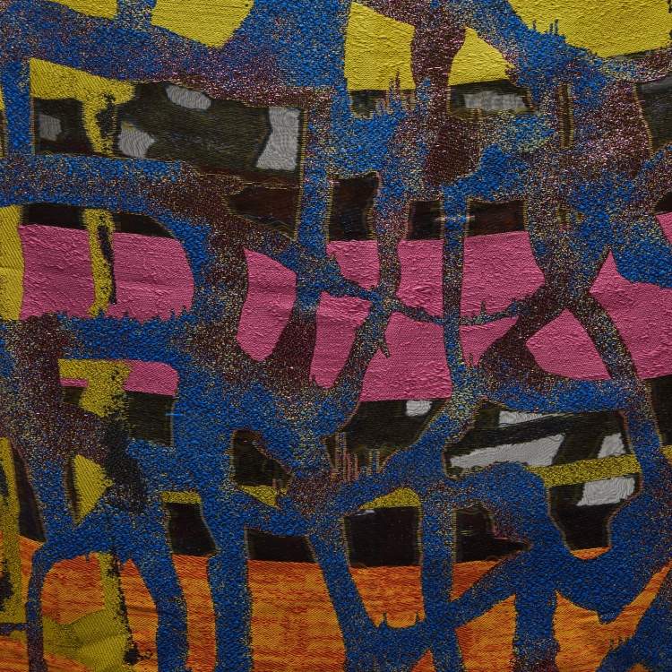 Pre Owned Christian Dior Chris Martin Limited Edition Multicolor Lurex Silk Scarf