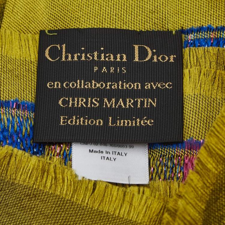 Pre Owned Christian Dior Chris Martin Limited Edition Multicolor Lurex Silk Scarf