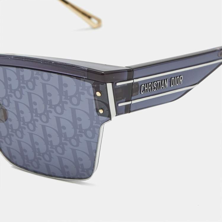 Pre Owned Dior Navy Blue Oblique DiorClub 30B8 Shield Sunglasses