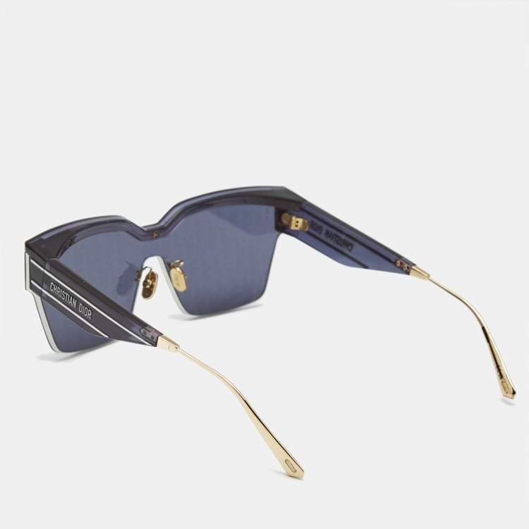 Pre Owned Dior Navy Blue Oblique DiorClub 30B8 Shield Sunglasses