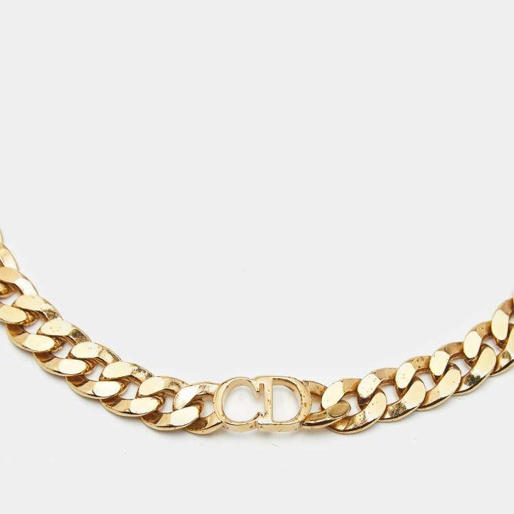 Pre Owned Dior Etoile Danseuse Gold Tone Choker Necklace