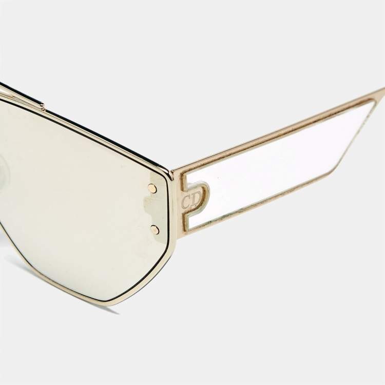 Pre Owned Dior Gold Mirrored 00SQ Clan 2 Aviator Sunglasses