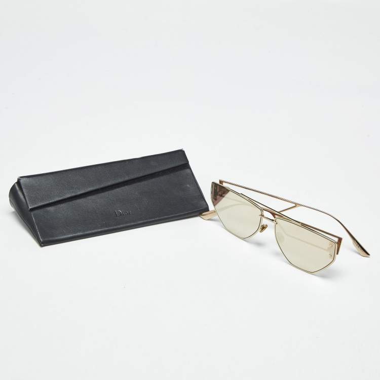 Pre Owned Dior Gold Mirrored 00SQ Clan 2 Aviator Sunglasses