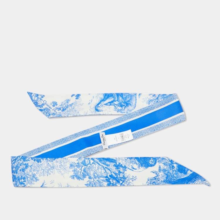 Pre Owned Dior Blue Toile de Jouy Cannes Dioriviera Silk Mitzah 