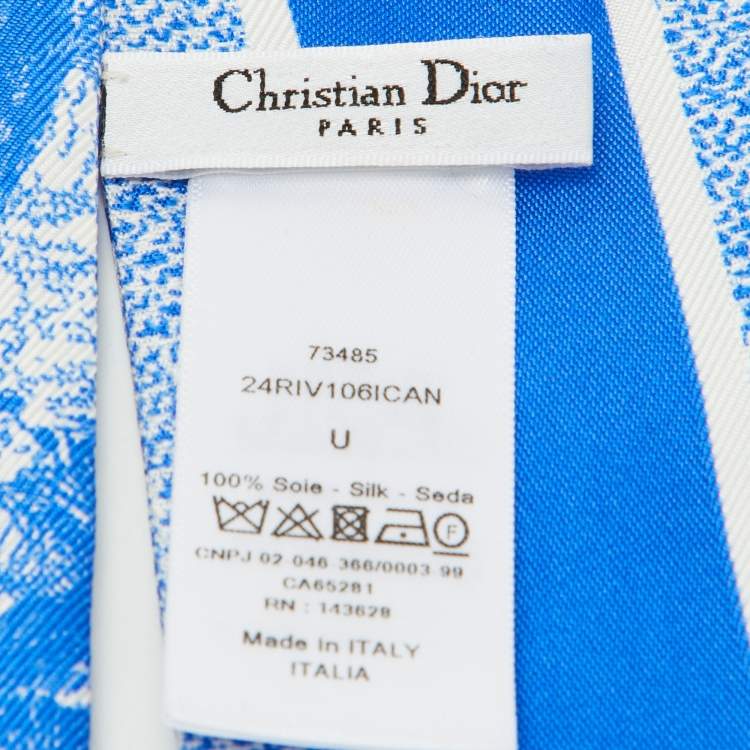 Pre Owned Dior Blue Toile de Jouy Cannes Dioriviera Silk Mitzah 