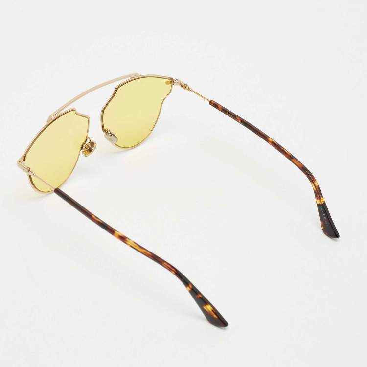 Pre Owned Dior Yellow 00HO SoRealPop Aviator Sunglasses