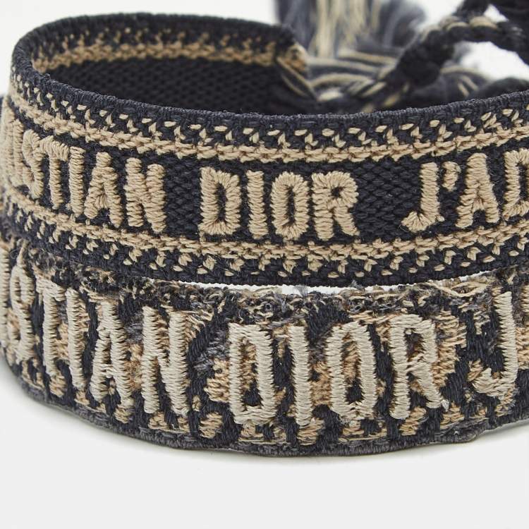 Pre Owned Dior J'adior Multicolor Woven Fabric Set of Two Adjustable Tassel Bracelets